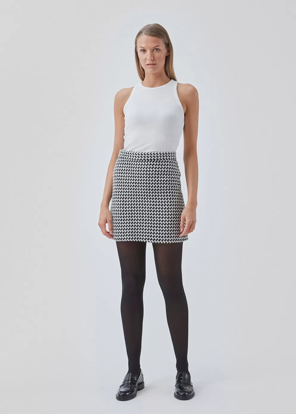 New Modström Badiamd Skirt Black White Check