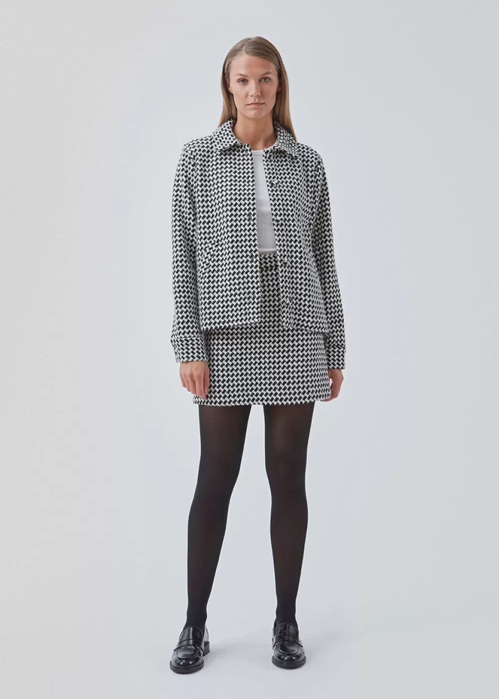 New Modström Badiamd Skirt Black White Check