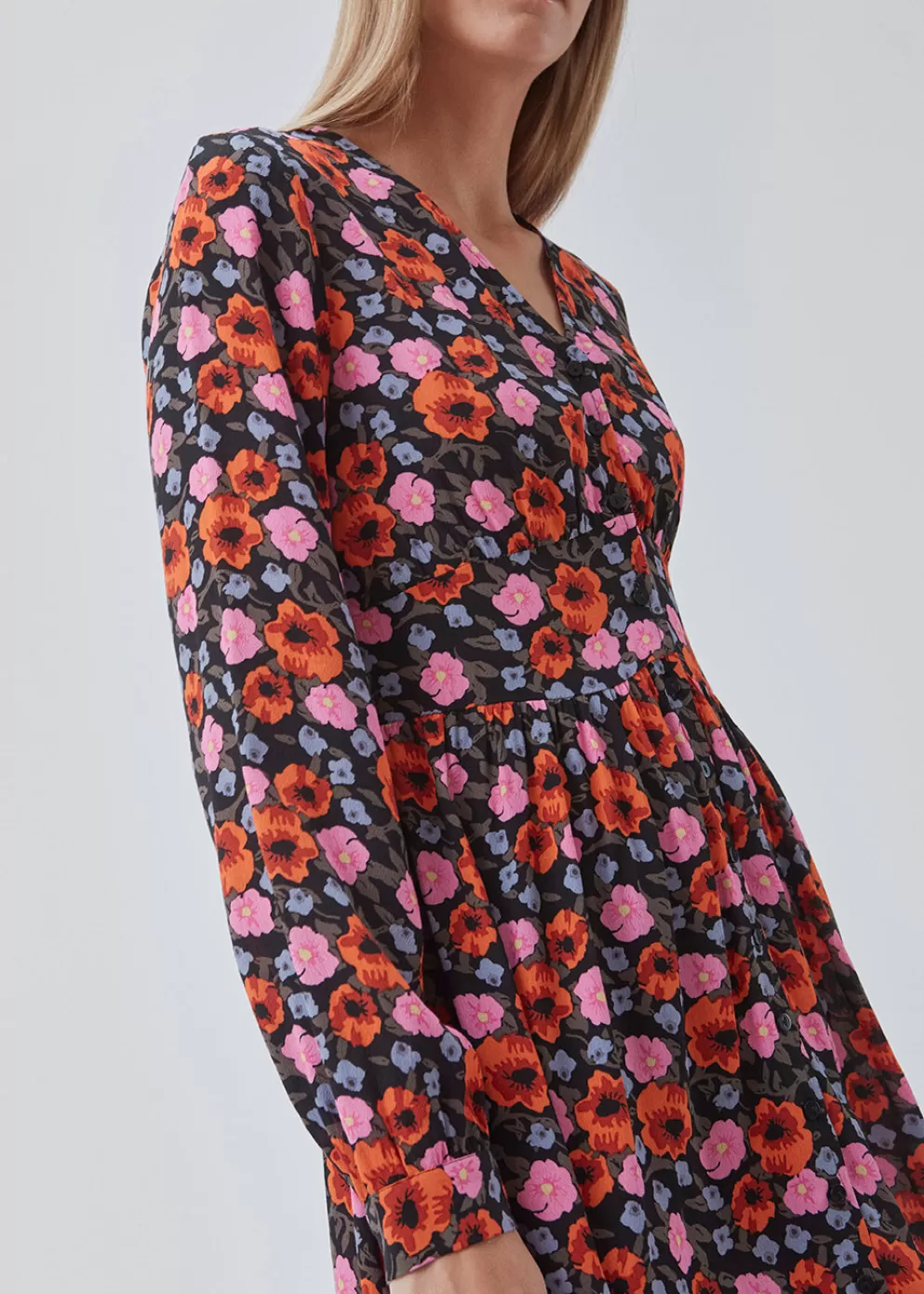 Sale Modström Bonmd Long Print Dress Flower Blush