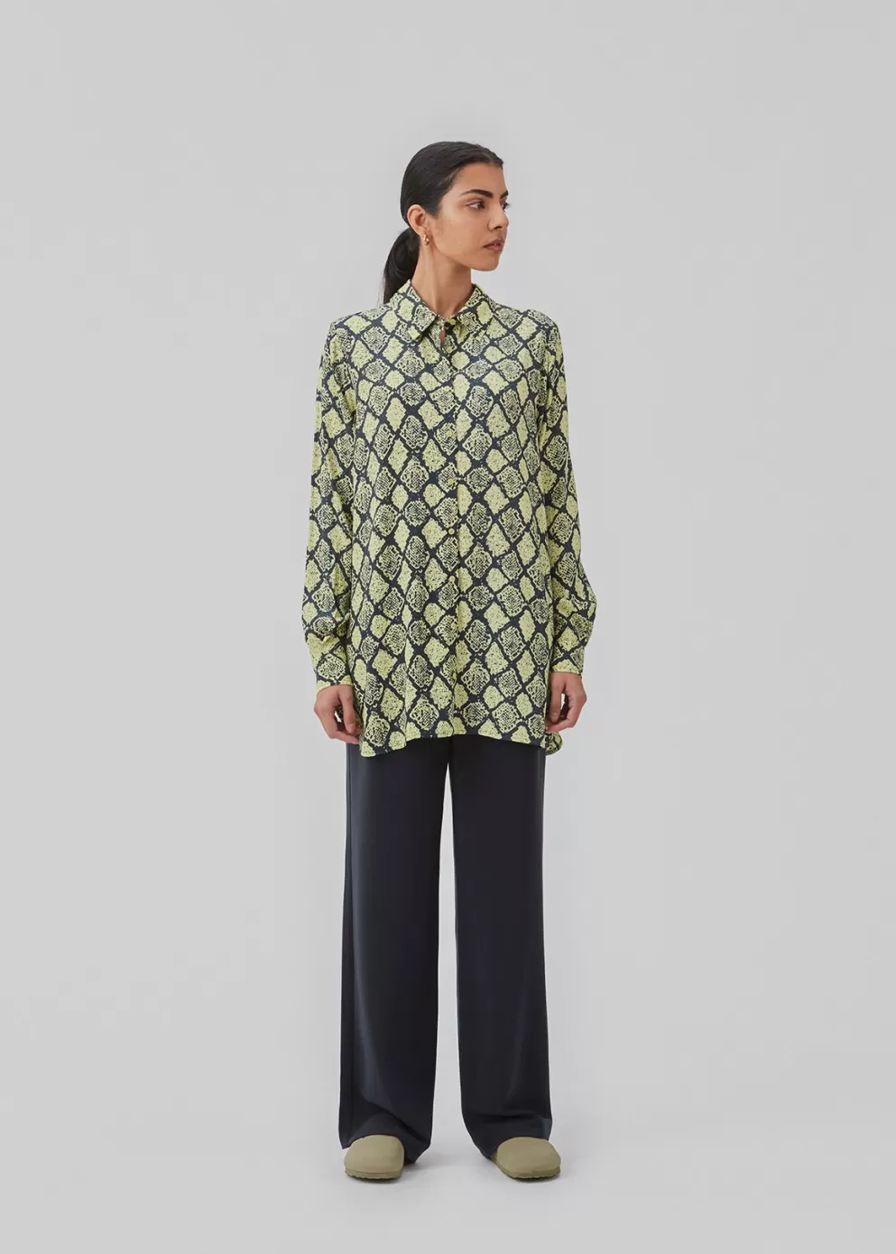 New Modström Camilamd Print Shirt Yellow Snake