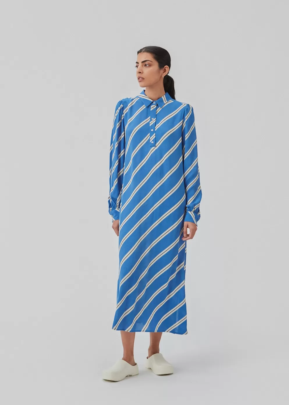 Shop Modström Cennimd Print Dress Azure Stripe