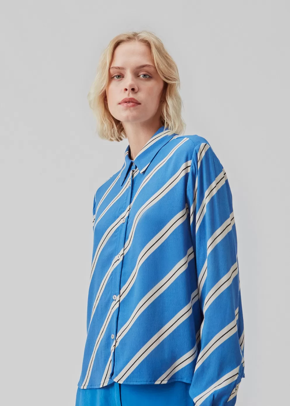 Cheap Modström Cennimd Print Shirt Azure Stripe