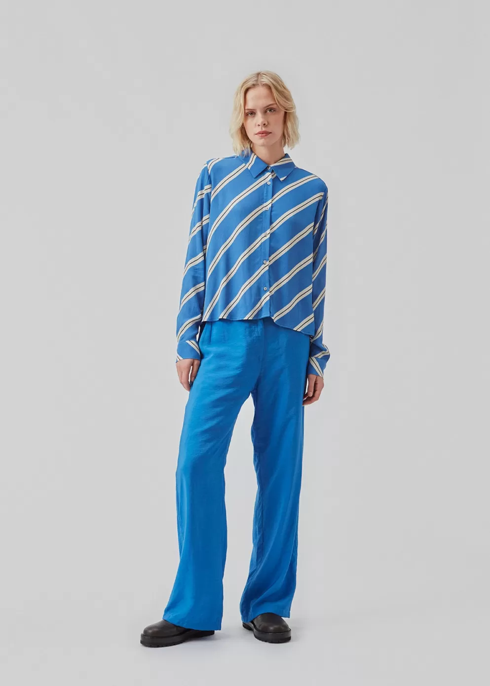 Cheap Modström Cennimd Print Shirt Azure Stripe