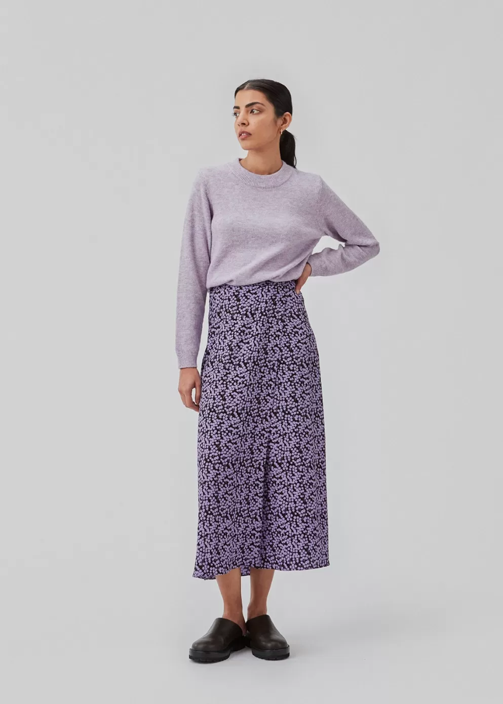 Outlet Modström Cheslimd Print Skirt Purple Flower Buds