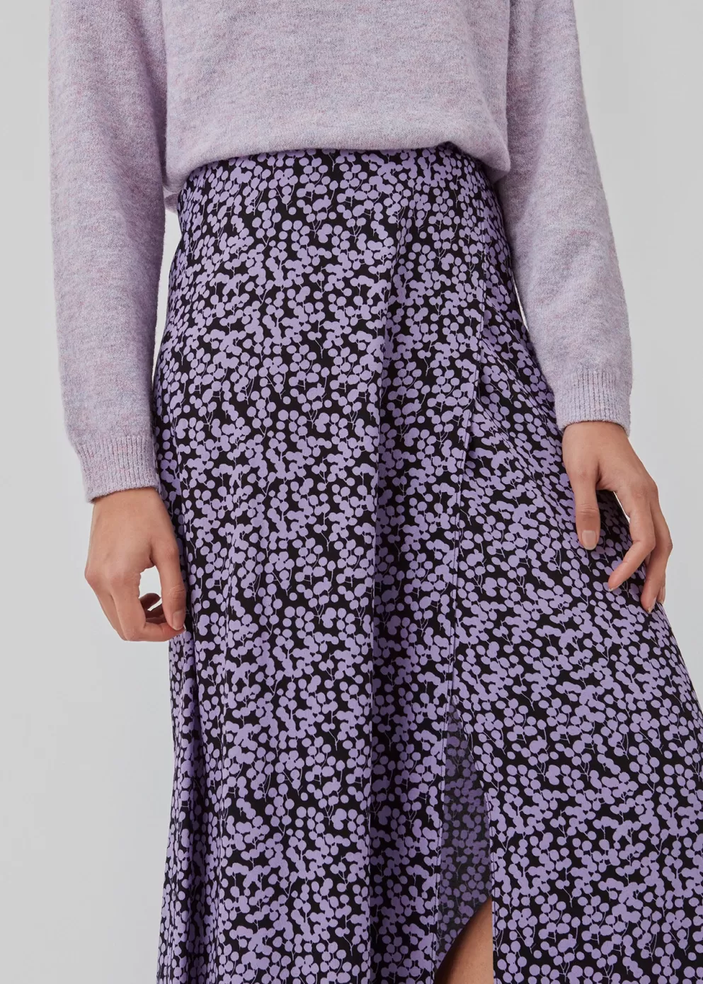 Outlet Modström Cheslimd Print Skirt Purple Flower Buds