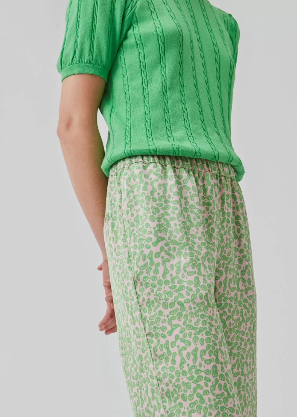 Sale Modström Clarkemd Print Pants Classic Green Smiley