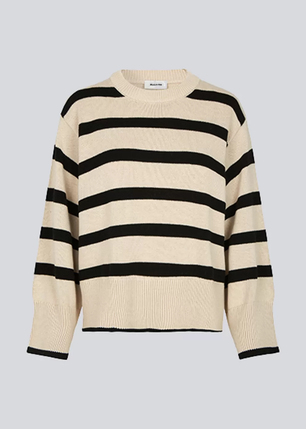 Fashion Modström Corbinmd Stripe O-Neck Black Summer Sand Stripe