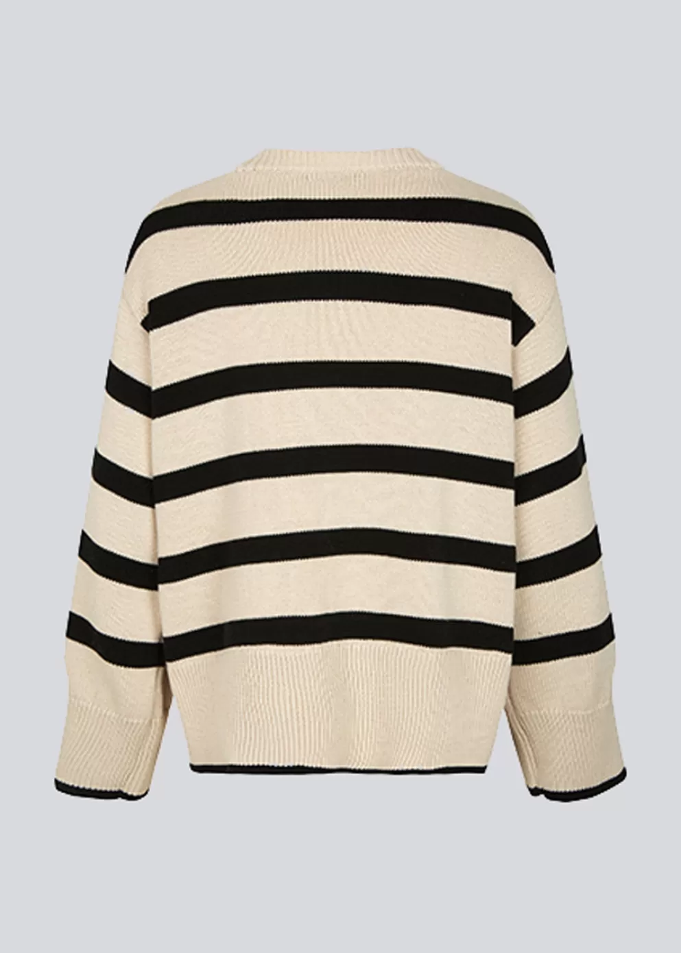 Fashion Modström Corbinmd Stripe O-Neck Black Summer Sand Stripe