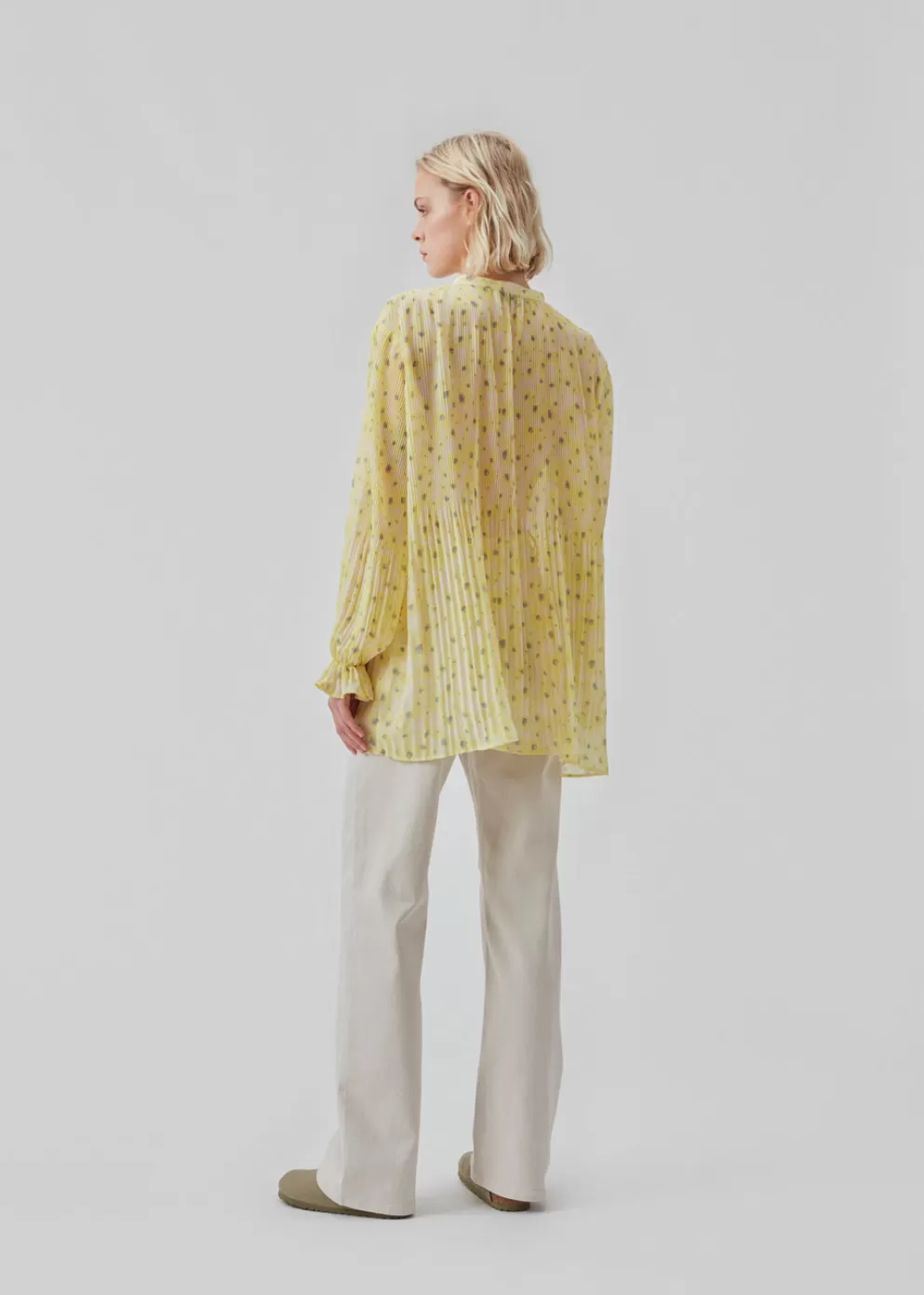 Shop Modström Cruzmd Print Shirt Aqua Yellow Flower