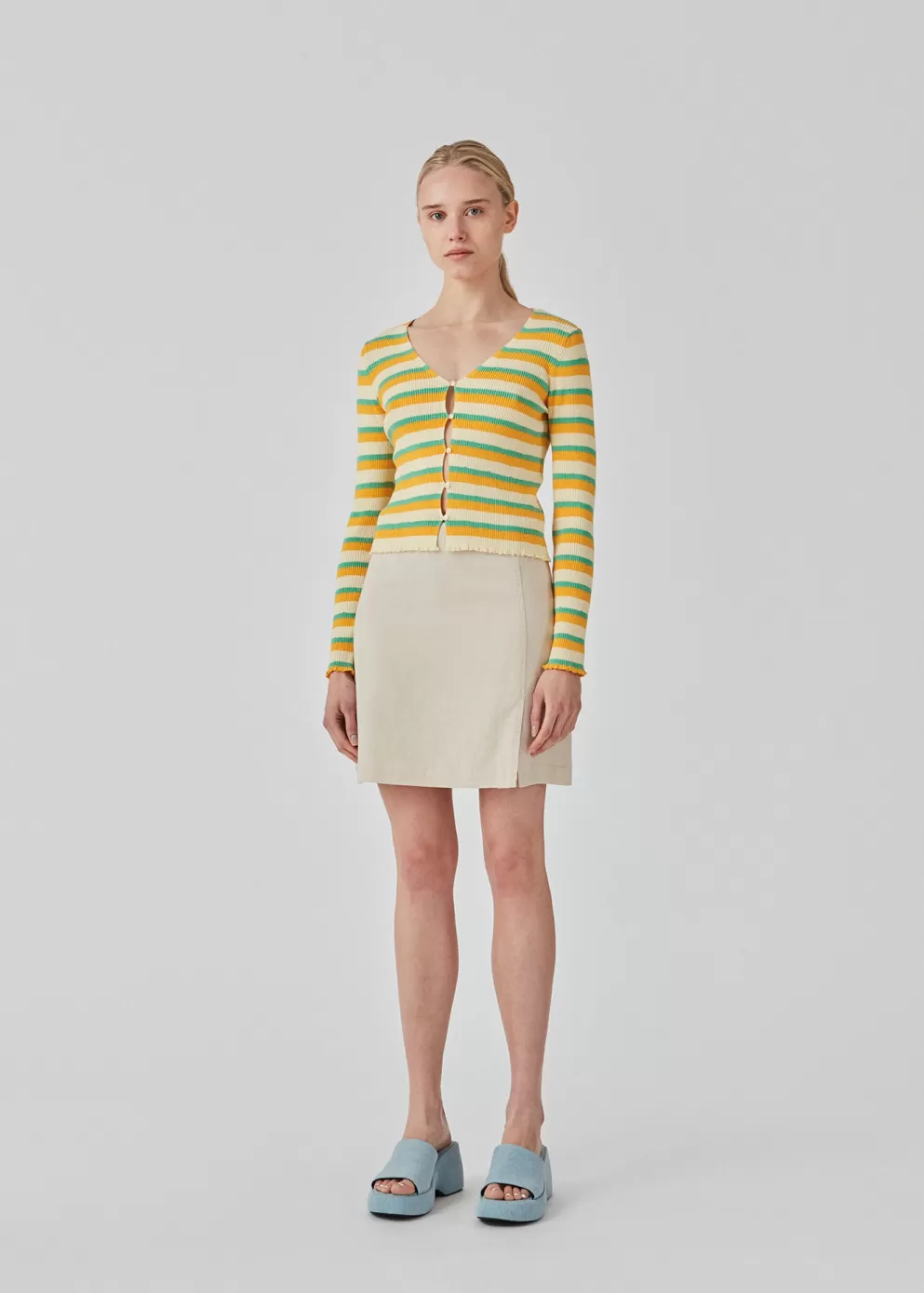 Cheap Modström Dorismd Cardigan Jade Gold Stripe