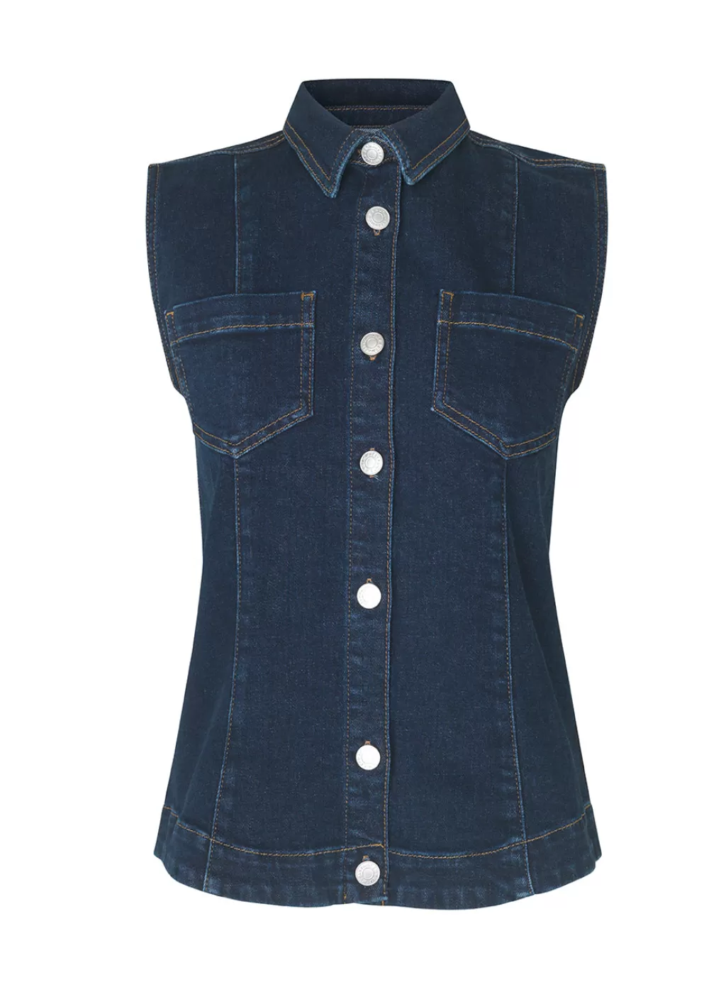 Clearance Modström Ottomd Vest Dark Blue Wash