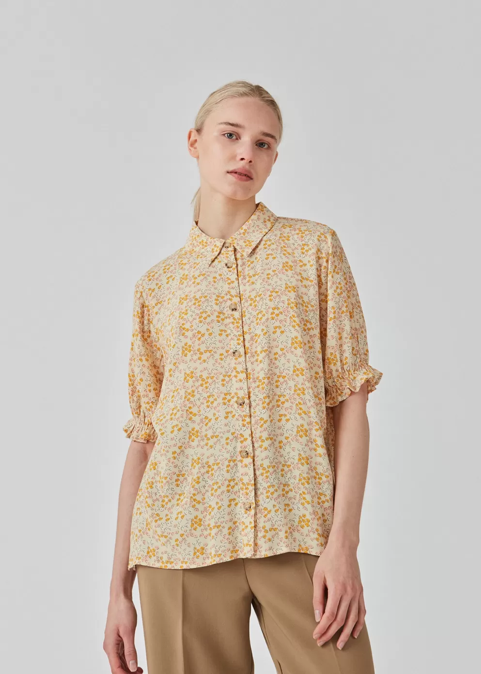 Cheap Modström Ravenmd Print Shirt Bobble Bloom Peach