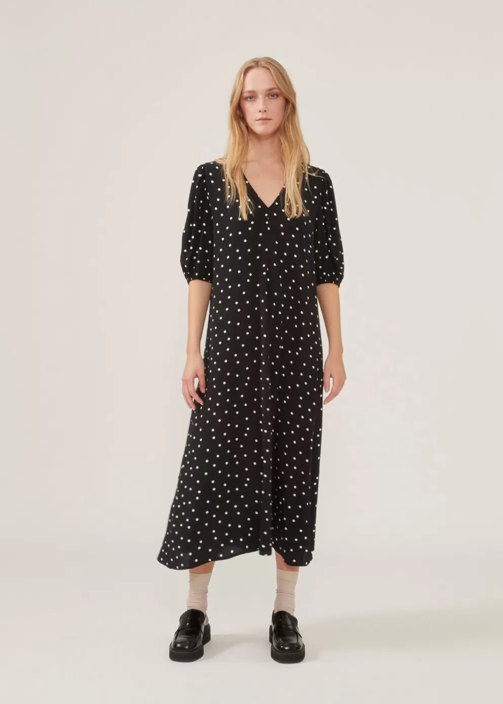 Online Modström Riddermd Print Dress Black Polka Dot