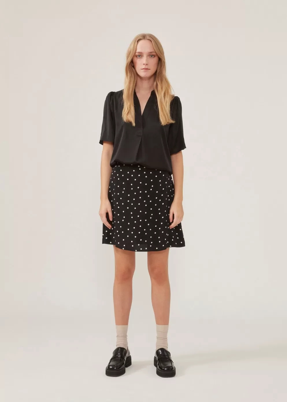 Cheap Modström Riddermd Print Skirt Black Polka Dot