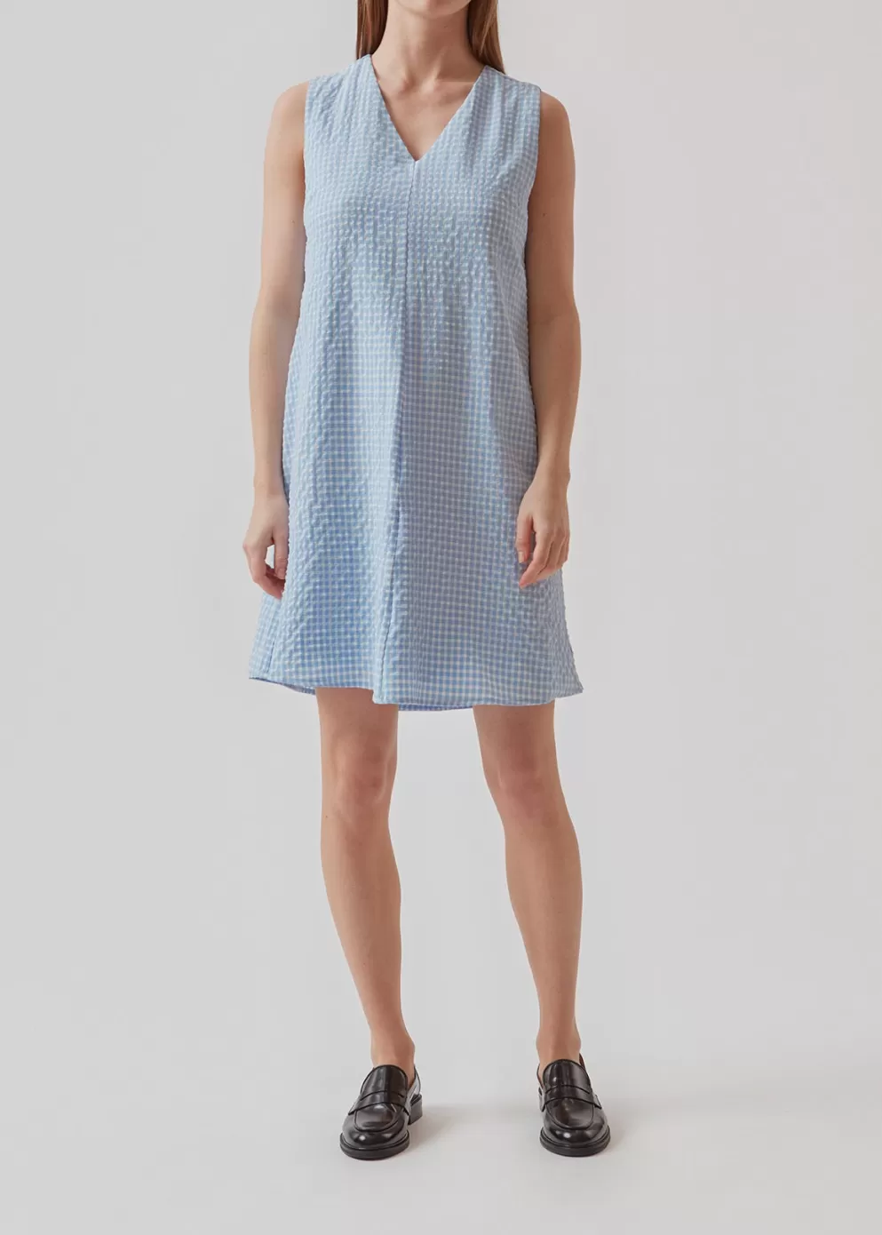 Best Modström Rimmemd Dress Light Blue Check