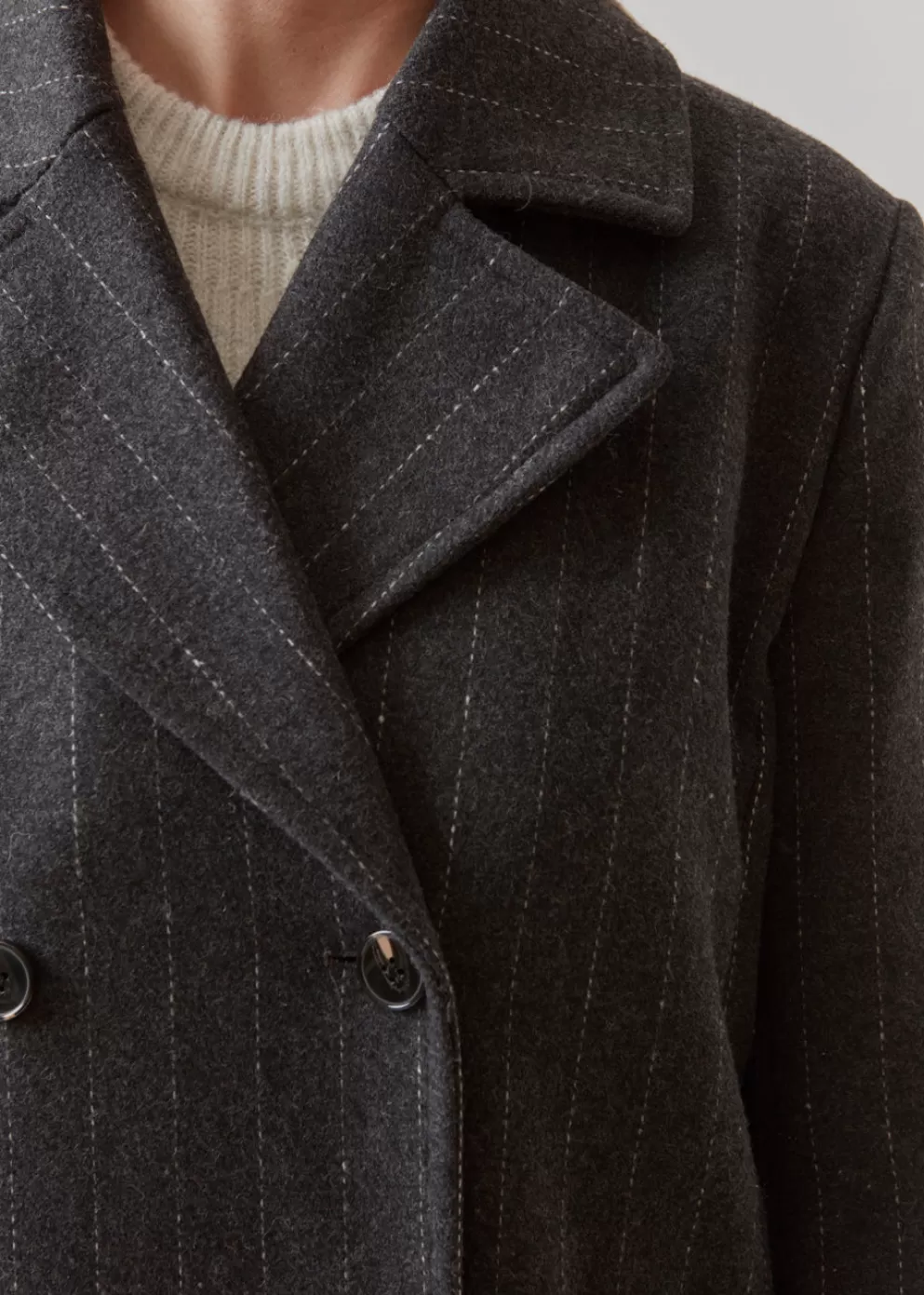 Best Sale Modström Stinnamd Coat Dark Grey Pinstripe